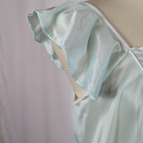 Personal Image Movie Star Vintage Nightie Nightgown Nylon Chiffon Green Size M - Picture 5 of 8